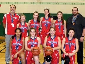 he Macdonald-Cartier Pantheres senior girls basketball team claimed bronze at the OFSAA A championships in Timmins. Photo supplied