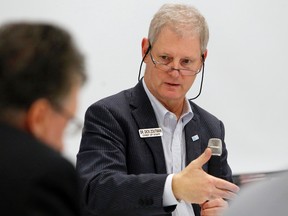 Luke Hendry/The Intelligencer
Chief of staff Dr. Dick Zoutman speaks during a board meeting  Tuesday in Picton. He said midwives' scope of practice is under an "active review" as doctors and staff work with Quinte Midwives to discuss QHC's limits upon midwifery.