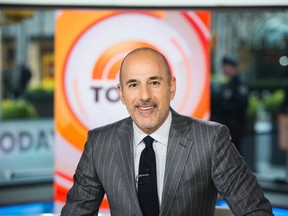 This Nov. 8, 2017 photo released by NBC shows Matt Lauer on the set of the "Today" show in New York. NBC News fired the longtime host for "inappropriate sexual behavior." (Nathan Congleton/NBC via AP)