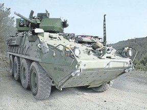 The Stryker lethality program will give the U.S. army?s armoured vehicle, made in London, more firepower, including a 30-millimetre cannon and anti-tank missiles. (Supplied)