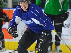 London Knights forward Cliff Pu during practice at Budweiser Gardens on Wednesday Nov 29, 2017. (MORRIS LAMONT, The London Free Press)