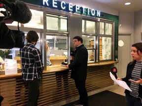 A verdict is handed out to media at Uppsala District Court, Uppsala, Sweden Thursday Nov. 30, 2017. (Akvelina Smed/TT via AP)