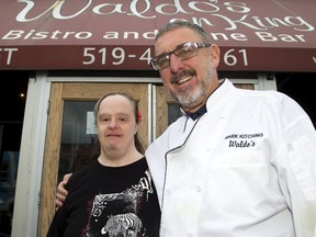 Kathy Gallagher and Waldo?s owner Mark Kitching have worked together for more than 20 years in his London restaurants. Gallagher, 50, is retiring with an open house Sunday at Richards Memorial United Church. (MIKE HENSEN, The London Free Press )