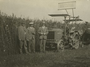 A photo from the collection of the Lambton Heritage Museum shows a hemp harvester at work in a field in the Forest area where Howard Fraleigh experimented with the crop in the 1920s and 1930s.
Handout/The Observer