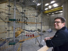 Dan Cassidy, the owner of the Factory Play Centre that should open in spring of 2018 with one of their huge obstacle towers already completed in the old Kellogg's factory in London. (MIKE HENSEN, The London Free Press)
