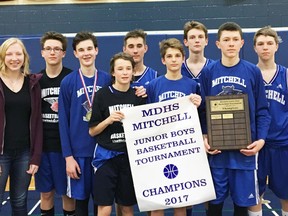 Members of the Mitchell DHS junior boys basketball team captured the championship of their own tournament this past Saturday, Dec. 2. SUBMITTED