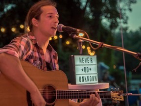 Adam Wendler performing at Island Sessions. Wendler has returned home to Goderich for Christmas, and will perform at The Livery on December 28. (Photo courtesy of Brian Zajack/Bear Film and Florentina Fien)