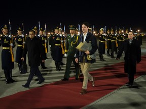 Prime Minister Justin Trudeau arrives in Beijing, China on Sunday, Dec. 3, 2017. (THE CANADIAN PRESS)