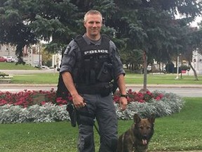 Const. Greg Major and canine Recon. Supplied photo