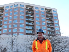 Brian Chute, site supervisor for the Boardwalk on the Thames condominium project, says the end is in sight as interior work gets going on the project in downtown Chatham.