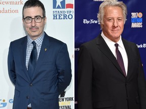 John Oliver and Dustin Hoffman ( Bryan Bedder/Getty Images and Evan Agostini/Invision/AP)