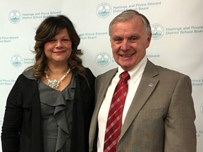 Submitted photo
Lucille Kyle (left) and Dave Patterson have been re-elected chair and vice-chair of the Hastings and Prince Edward District School Board.