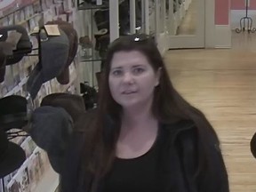 The OPP is seeking the public’s help in identifying a shoplifting suspect in Napanee, seen here in a security camera photo.
Submitted photo