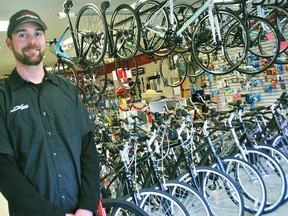 Matt Ytsma, manager of Smith Cycle, is shown in his Chatham store on Dec. 6. He’s pleased that Chatham-Kent is receiving $755,203 from the province for cycling infrastructure.