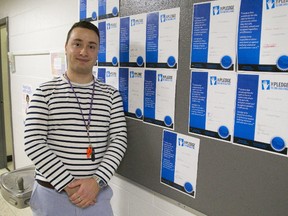 Anthony Libertore teaches a mixed 7-8 French class at Lord Nelson public school in London, Ont. (MIKE HENSEN, The London Free Press)