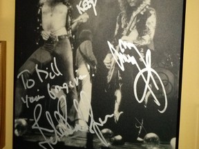 Columnist Bill Welychka’s photo of Led Zeppelin, autographed by band members Robert Plant, John Paul Jones and Jimmy Page. (Submitted photo)