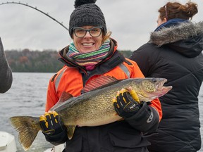 Janet Methot of Oakville with a 13-pound, 4-ounce walleye caught during the Ladies Walleye Weekend event. (Submitted photo)