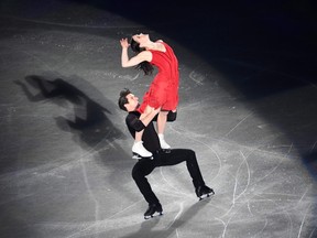 Canada's Tessa Virtue and Scott Moir perform during the gala exhibition at the Grand Prix of Figure Skating final in Nagoya on December 10, 2017. / AFP PHOTO / Toshifumi KITAMURATOSHIFUMI KITAMURA/AFP/Getty Images