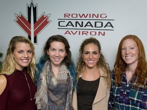 Lisa Roman, left, Susanne Grainger, Jen Martins and Kristin Bauder are among the Canadian women?s rowers who have decided not to move to Victoria with the rest of the team in order to keep training in London. (MIKE HENSEN, The London Free Press)