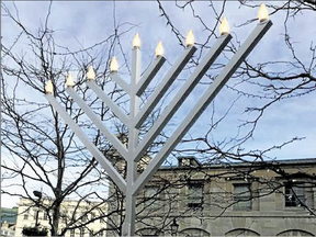 The lighting of a nine-foot aluminum menorah will be held at Springer Market Square on Wednesday at 5:30 p.m. (Supplied Photo)