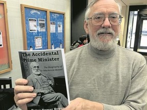 BRUCE BELL/THE INTELLIGENCER
Paul Kirby of Kirby Books was at the Belleville Public Library on Saturday selling copies of the late Betsy Dewar Boyce’s book, The Accidental Prime Minister: the biography of Sir Mackenzie Bowell.