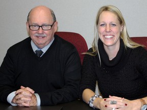 Vice-Chair Jim McDade (left) and Chair Amy Cronin of the Huron-Perth Catholic District School Board. SUBMITTED