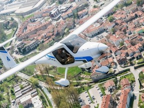 Alpha Electro has been delivered to a customer in West Vancouver for flight training.A single charge can allow a pilot to practice takeoffs and landings for an hour, with half-an-hour of reserve energy (Submitted | Pipistrel Aircraft Canada Inc).