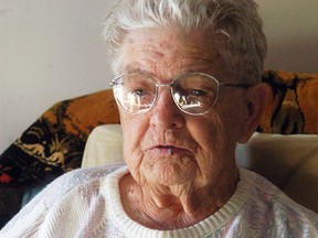 Wallaceburg's Mary Doherty, 96, is disputing with her landlord about a bill to rid her apartment from bed bugs. The property owner says she must pay $495 or possibly be evicted. (David Gough/Postmedia Network)