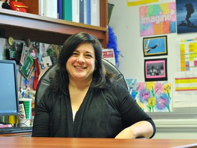 Jeanne Girard, principal at St. Joseph Catholic School in Chatham and a member of United Way Chatham-Kent's Women's Leadership Council, is shown at her desk Dec. 4. Girard attended a women-only program called Courage to Change organized by the Westover Treatment Centre which covers topics like healthy relationships, empowerment and self-esteem.