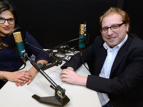 Shobhita Sharma and Adam Caplan have created a podcast to trumpet London innovation. Already with six episodes available online, the pair have subjects for many more. ?We want to talk about what is remarkable without being boastful,? Caplan said. (MORRIS LAMONT, The London Free Press)