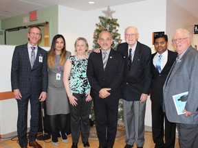 Submitted photo
From left: Dr. Roger Levesque, Dr. Negar Chooback, Dr. Julie Bryson (Chief Medical Director of Family Medicine), Belleville Mayor Taso Christopher, Dr. Douglas MacIntosh, Dr. Janarthanan Kankesan, and Quinte West Mayor Jim Harrison.