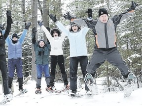 Exuberant winter lovers have a ball at Frontenac Provincial Park. (Ontario Parks)