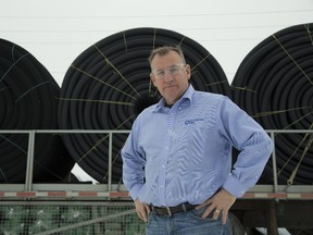 Tony Kime, president of Bluewater Pipe and Adescor near Exeter, which produces 30,000 metres of drainage pipe per day, is not impressed with the Ontario government?s new labour laws. (Derek Ruttan/The London Free Press)