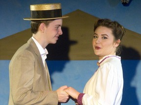Jack Crim plays Harold Hill and Sophie Jones plays Marian Paroo in the Original Kids Theatre Co.?s production of The Music Man. (MIKE HENSEN, The London Free Press)