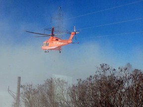 Ornge Air Ambulance responds to a helicopter crash near Tweed, Ont. on Thursday, Dec. 14, 2017. Photo supplied by Kim Clayton