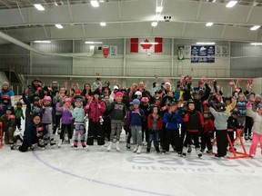 Two-hundred ice skating enthusiasts of all ages came together at the Central Huron Eastlink Arena in Clinton this past Sunday afternoon to welcome winter and take part in festivities for National Skating Day and the conclusion of the municipality's Canada 150 celebrations. (PHOTO BY ANGELA SMITH/CENTRAL HURON COMMUNITY IMPROVEMENT CO-ORDINATOR)