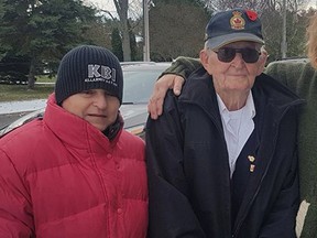 Facebook photo
Paulette Orendorff and John Zuefle in Killarney on Remembrance Day. Zuefle was a veteran of the Second World War. Orendorff has been charged with second-degree murder in his death.