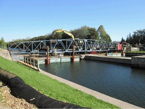 PARKS CANADA PHOTO
The project  to replace the Brighton Road Swing Bridge is progressing well. The bridge has now been removed. The old north and south road abutments, as well as the centre pier have been demolished.