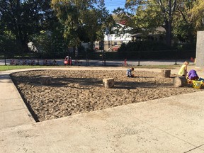 Lansdowne Public School is planning to turn a sand pit one teacher says is  like a desert for kindergarteners during warm months into an outdoor learning area. The $16,000 revamp is expected to start in the spring. (Submitted)
