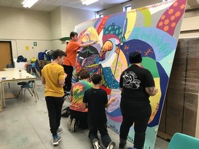 Ecole secondaire Hanmer students created a mural for a major art project. Supplied photo