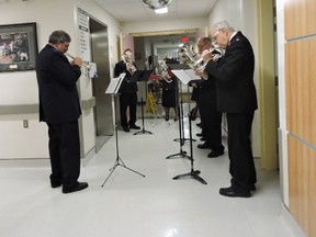 The local Salvation Army band and carollers have been filling the air with holiday spirit and song for the past few weeks. They have also been handing out care packages at the Clinton Public Hospital and Huronview Home for the Aged to ensure everyone in our community knows they are thought of and cared for during the Christmas season. (PHOTO COURTESY OF THE SALVATION ARMY)