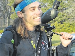 Leamington birder Jeremy Bensette has been doing a Big Year in the province through 2017. He set a new Ontario record last month and added again to his total with the sighting of a tufted duck in Mississauga last weekend. (PAUL NICHOLSON/SPECIAL TO POSTMEDIA NEWS)