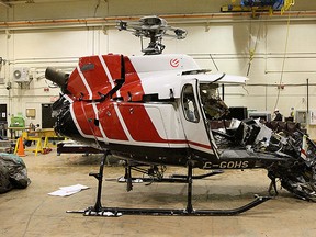 Submitted photo
Wreckage from last weeks helicopter crash near Tweed has been sent to the TSB Engineering Laboratory in Ottawa to examine the helicopter systems like flight controls and engines.