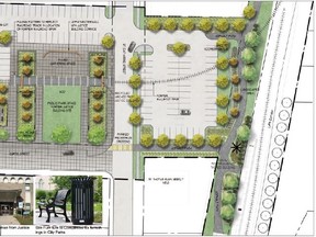 The former St. Thomas police station on St. Catharine Street is set to be demolished in the new year. At a recent reference committee meeting city manager Wendell Graves presented council with a concept design of what the site may look like once the building comes down. The design includes additional parking and a small park. (Contributed photo)