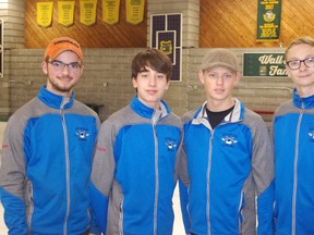 Team Branconnier is Samuel Branconnier (skip), Nathan Leonard (vice), Patrik Labrosse (second) and James McVittie (lead). Randy Pascal/For The Sudbury Star