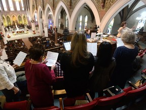 The choir at St. Peter's Cathedral Basilica performs O Holy Night during Christmas mass on Monday December 25, 2017/ (MORRIS LAMONT, The London Free Press)