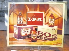 Labatt IPA in a stubby bottle takes centre stage with Blue and 50 in this corporate product photo. It’s part of the Labatt collection at the Western University archives. (Wayne Newton/Special to Postmedia News)