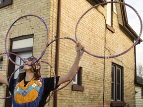 Hoop dancer River Christie-White is using his discipline to raise awareness of the need for autism programs and services in First Nations communities. (Mike Hensen/Postmedia Network)