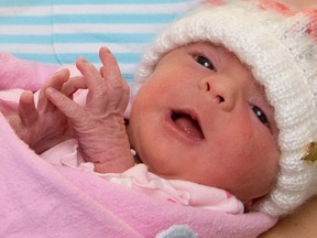 Last year’s New Year's Baby was Olivia Noella Keane, born at 1:37 a.m. at Victoria Hospital on Friday Jan. 1, 2016. (File photo)