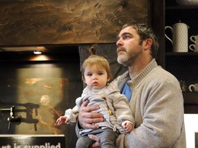 Kevin Hampson/Grande Prairie Daily Herald-Tribune
Roger Brace and daughter Everleigh explore the 2018 Dream Home during its opening weekend on Saturday December 30, 2017 in the Taylor Estates, Grande Prairie, Alta.